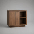 Buffet de salle à manger 1 porte en MDF marron avec étagères ouvertes 120 x 40 x 75 cm